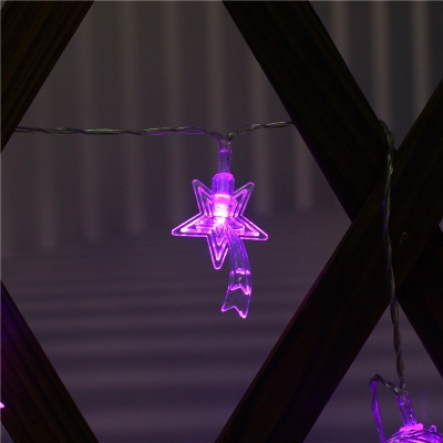 Clear Meteor LED String Lighting Modern 20/40-Head Plastic Fairy Light String in Warm/Blue/Red Light, 9.8/19.6 Ft