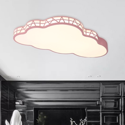 Cloud Ceiling Light Fixture Kids Acrylic White/Pink/Blue LED Flush Mount Recessed Lighting for Nursery