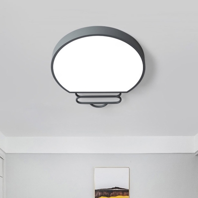 LED Bedroom Flush Light Fixture Nordic White/Green/Grey Flush Mounted Lamp with Bulb-Like Acrylic Shade