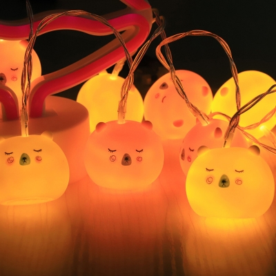 Rubber Unicorn/Rabbit/Bear LED String Lamp Cartoon 10 Bulbs Colorful Battery Powered Fairy String Light, 9.8 Feet