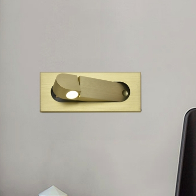 Ellipse Rotating Flush Mount Wall Sconce Minimalist Aluminum Bronze/Coffee LED Wall Reading Light in Warm/Natural Light