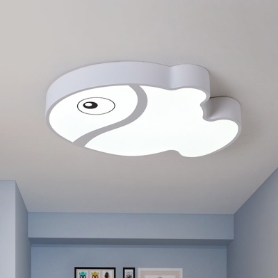 Fish Flush Ceiling Light Fixture Kids Acrylic LED Bedroom Ceiling Flush Mount in White/Blue