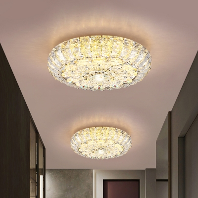 Minimalism Loop Flush Mount Lamp Clear Crystal LED Ceiling Mounted Light for Hallway, 8