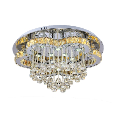 White LED Ceiling Lighting Modern Crystal Ball Flower Flush Mount Light in 3 Color Light