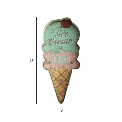 Ice Cream/Drinks/Cake Flush Wall Light Kids Style Metallic Bedroom Decorative Night Lamp in Pink/White-Brown/Blue-Red