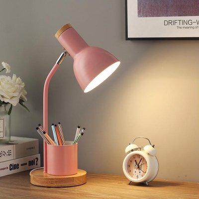 Iron Dome Study Lighting Nordic White/Pink/Green LED Reading Book Light with Pen Container for Bedroom