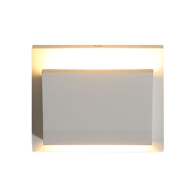 White Square Mini Wall Lamp Simple Novelty 1 Head Plaster Wall Sconce for Living Room
