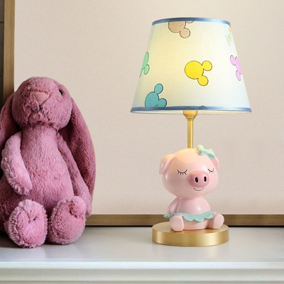 1 Light Nursery Table Lamp Kids Pink, Small Pig Table Lamp Shades