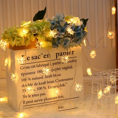 9.8/19.6 Ft Nordic Star LED String Lamp Plastic 20/40 Lights Bedroom Christmas Fairy Light in Clear, Warm/White/Multi Color Light