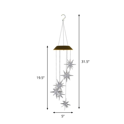 Urchin Plastic LED Hanging Pendant Contemporary 2-Pack Clear Solar Operated Suspension Light
