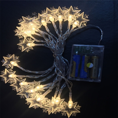 9.8/19.6 Ft Nordic Star LED String Lamp Plastic 20/40 Lights Bedroom Christmas Fairy Light in Clear, Warm/White/Multi Color Light