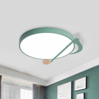Acrylic Rhythm Noting Round Flush Light Macaron White/Grey/Green LED Flush Mount Ceiling Lighting Fixture