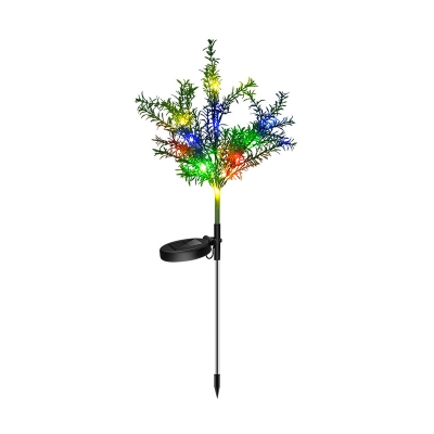 Christmas Tree Courtyard LED Ground Lamp Plastic 2 Packs Modernism Solar Operated Stake Lighting in Green