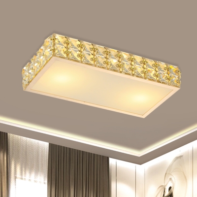 

Rectangular Foyer Flush Ceiling Light Modern Clear K9 Crystal LED White/Gold Flush Mount, Gold;white, HL622219