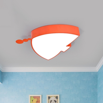Acrylic Fish Ceiling Flush Mount Cartoon LED Orange Flushmount Lighting for Kids Bedroom