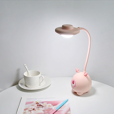 Deer Bedroom Study Light Plastic LED Macaroon Night Table Lamp with Touch Switch in White/Pink/Blue