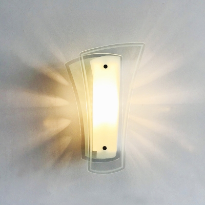 Flared Clear Panel Glass Mini Wall Lamp Modernist 1 Head Sconce Lighting for Bedside