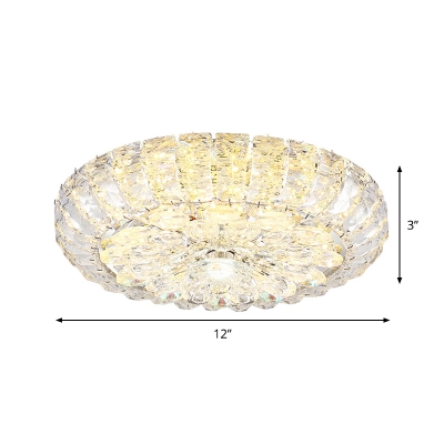 Minimalism Loop Flush Mount Lamp Clear Crystal LED Ceiling Mounted Light for Hallway, 8