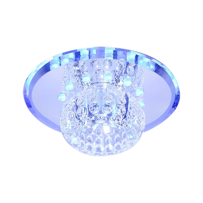 Modern Square Flush Mount 9 Bulbs Clear Crystal Block Ceiling Mounted Light for Living Room