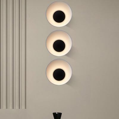 Saucer Aluminum Mini Wall Lighting Nordic Style Black/White/Pink LED Sconce Lighting Fixture