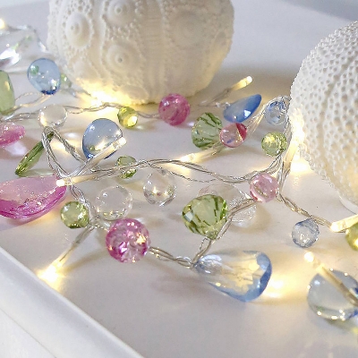 

1.5M Crystal-Like Plastic Light String Simplicity 10 Bulbs Green/Clear/Purple and Pink LED Fairy Lamp for Bedroom, 5 Packs, Brown;green;clear;purple-pink, HL627732