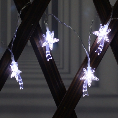Clear Meteor LED String Lighting Modern 20/40-Head Plastic Fairy Light String in Warm/Blue/Red Light, 9.8/19.6 Ft