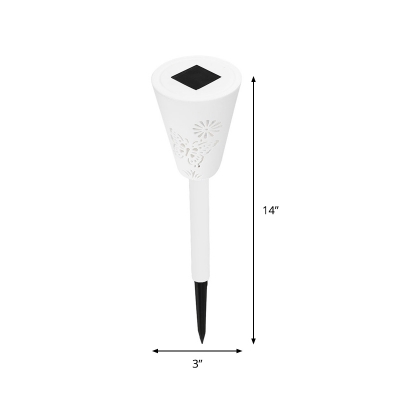 Minimalist Etched Butterfly Stake Light Plastic Single Golf Course Solar LED Ground Lighting in White