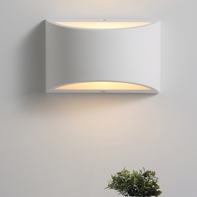 Plaster Arch Wall Mounted Light Minimalism 1 Head Up and Down Wall Sconce in White