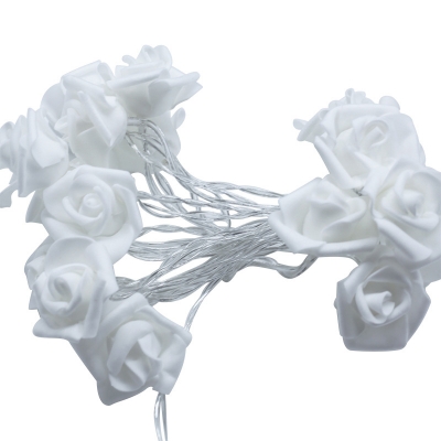 White Rose String Light Hanging Kit Modern 20/40 Heads 8.2/16.4 Ft Plastic LED Light Strip in Warm/White Light
