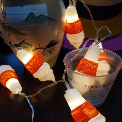 9.8 Ft Kids 20-Head LED String Lighting Red Ice Cream USB/Battery Fairy Light String with Plastic Shade, Warm/White Light