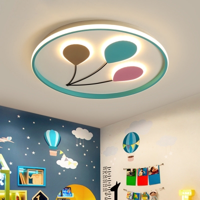 Balloon Ultrathin Flushmount Lighting Kids Aluminum Blue LED Surface Ceiling Lamp in Warm/White Light
