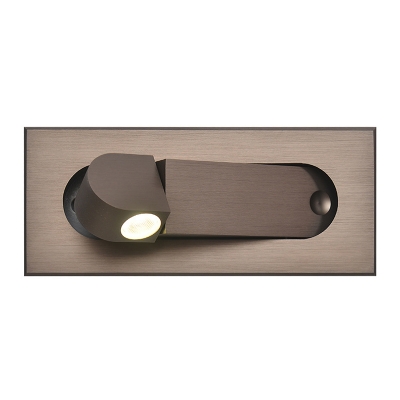 Ellipse Rotating Flush Mount Wall Sconce Minimalist Aluminum Bronze/Coffee LED Wall Reading Light in Warm/Natural Light