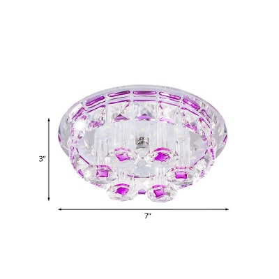 K9 Crystal White Ceiling Light Round LED Minimalist Flush Mount Lighting Fixture for Porch
