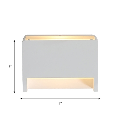 Simple Mini Box Flush Wall Sconce Plaster Single Sitting Room Wall Mounted Lamp in White