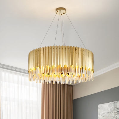 6 Lights Chandelier Light Fixture Luxury Crystal Pendant Lighting in Gold for Kitchen