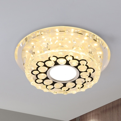Minimalism Round/Square Flush Light Clear Crystal LED Flush Mount Lighting Fixture for Bedroom