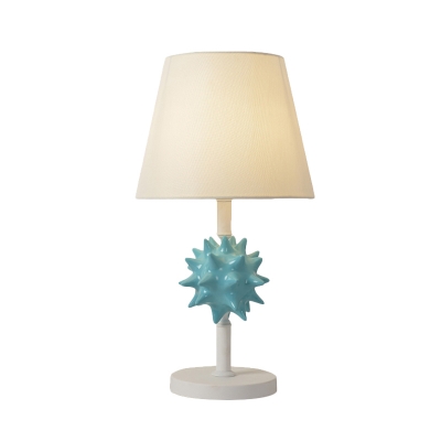 Urchin Table Lighting Kids Resin Single Bulb Sky Blue/Gold/Dark Blue Night Lamp with Conic Fabric Shade
