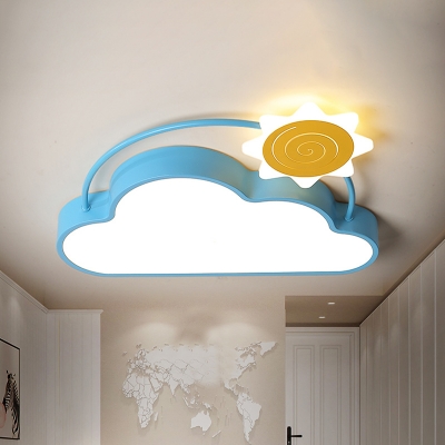 Acrylic Sun Shape Flush Light Ceiling Lamp Children Room Kindergarten Fixture 
