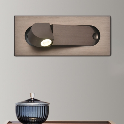 Ellipse Rotating Flush Mount Wall Sconce Minimalist Aluminum Bronze/Coffee LED Wall Reading Light in Warm/Natural Light