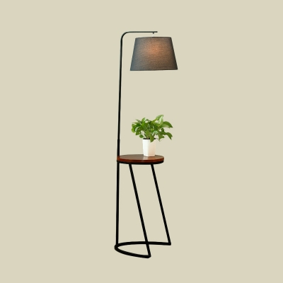 Black Bent Arm Standing Floor Lamp, Standing Lamp With Table
