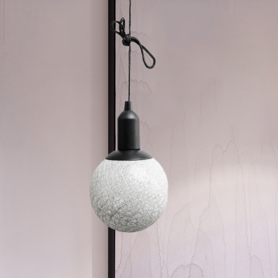 Grey/White Ball Shaped LED Night Light Minimalistic Plastic Battery Operated Pendant Lamp
