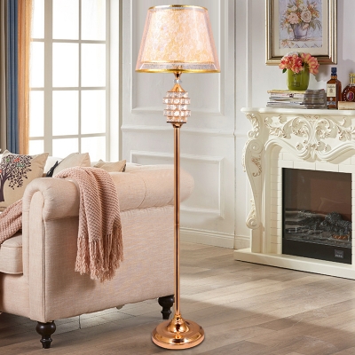Tiered Standing Floor Light Minimalist Crystal Block Single Living Room Floor Lamp in Gold
