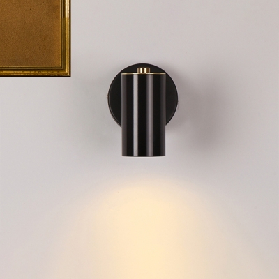 Tube Adjustable Mini Wall Light Simple Aluminum 1 Head Bedside Wall Mount Lighting Fixture in Gold/Black