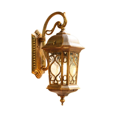 1 Light Wall Light Sconce Traditional Clear Glass Birdcage Wall Mount Lamp in Bronze