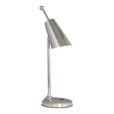 Angle-Cut Conical Rotating Night Light Postmodern Metal 1 Bulb Polished Gold/Silver Table Lamp