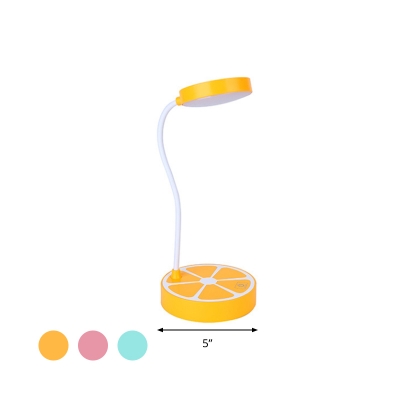 Lemon Reading Book Lighting Kids Plastic Bedroom Adjustable Nightstand Lamp in Pink/Yellow/Blue