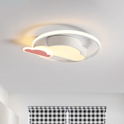 White/Pink Cloud-Shape Ceiling Flush Nordic Style LED Acrylic Flush Mounted Lighting for Bedroom