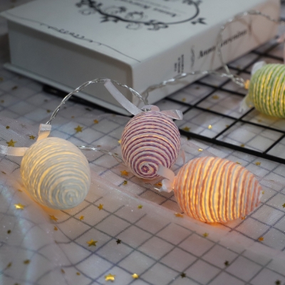 Easter Egg Hemp Rope String Light Ideas Macaron Style 9.8ft 20 Bulbs Orange LED String Pendant Lamp