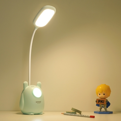Pink/Green Animal Night Light Cartoon LED Plastic Study Lamp with Touch Switch for Kids Bedroom