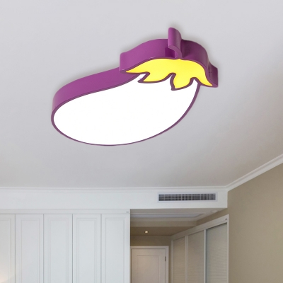 Vegetables Acrylic Flush Mount Light Kids LED White Flushmount Lighting for Bedroom